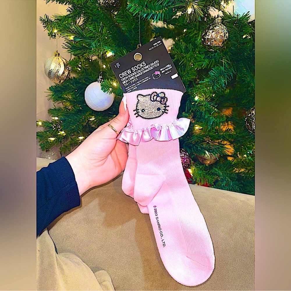 Hello Kitty Pink Crew Socks